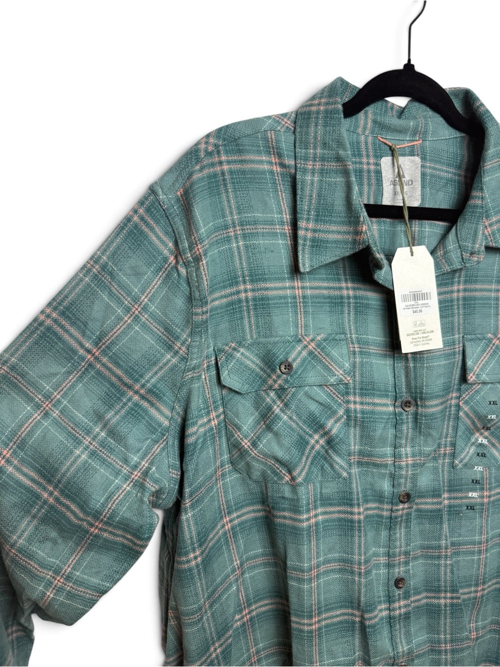 Ascend Women XXL Sagebrush Green Plaid Flannel Shirt NWT - Picture 7 of 11